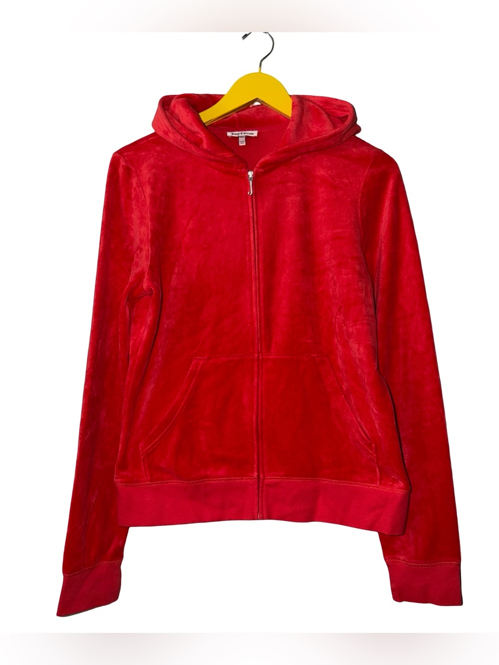 Juicy Couture Red Velvet Rhinestone Gem Zip Hoodie XL